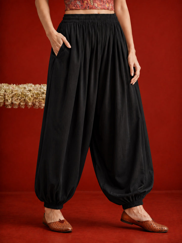 Solid Rayon Balloon Pant