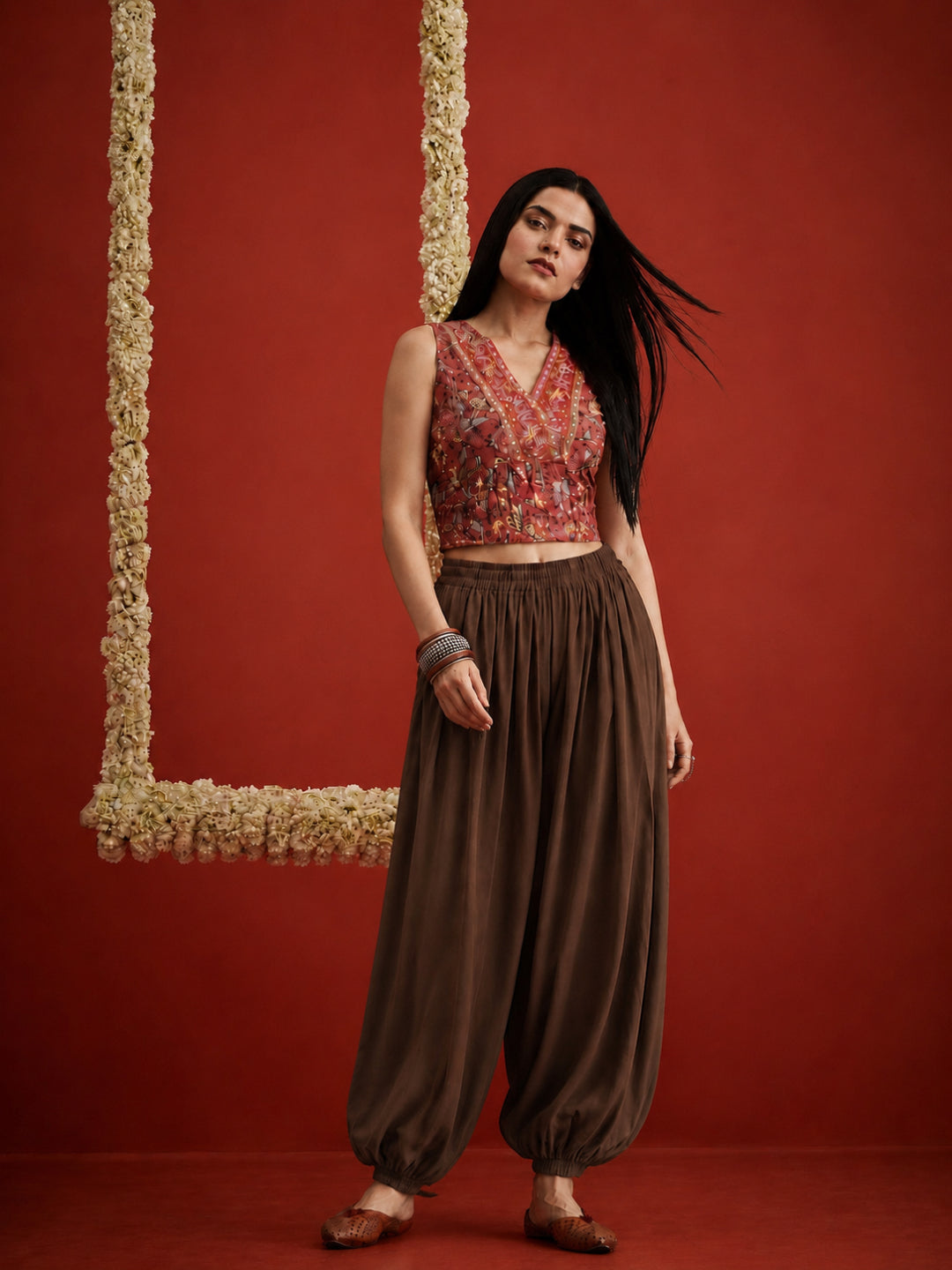 Solid Rayon Balloon Pant