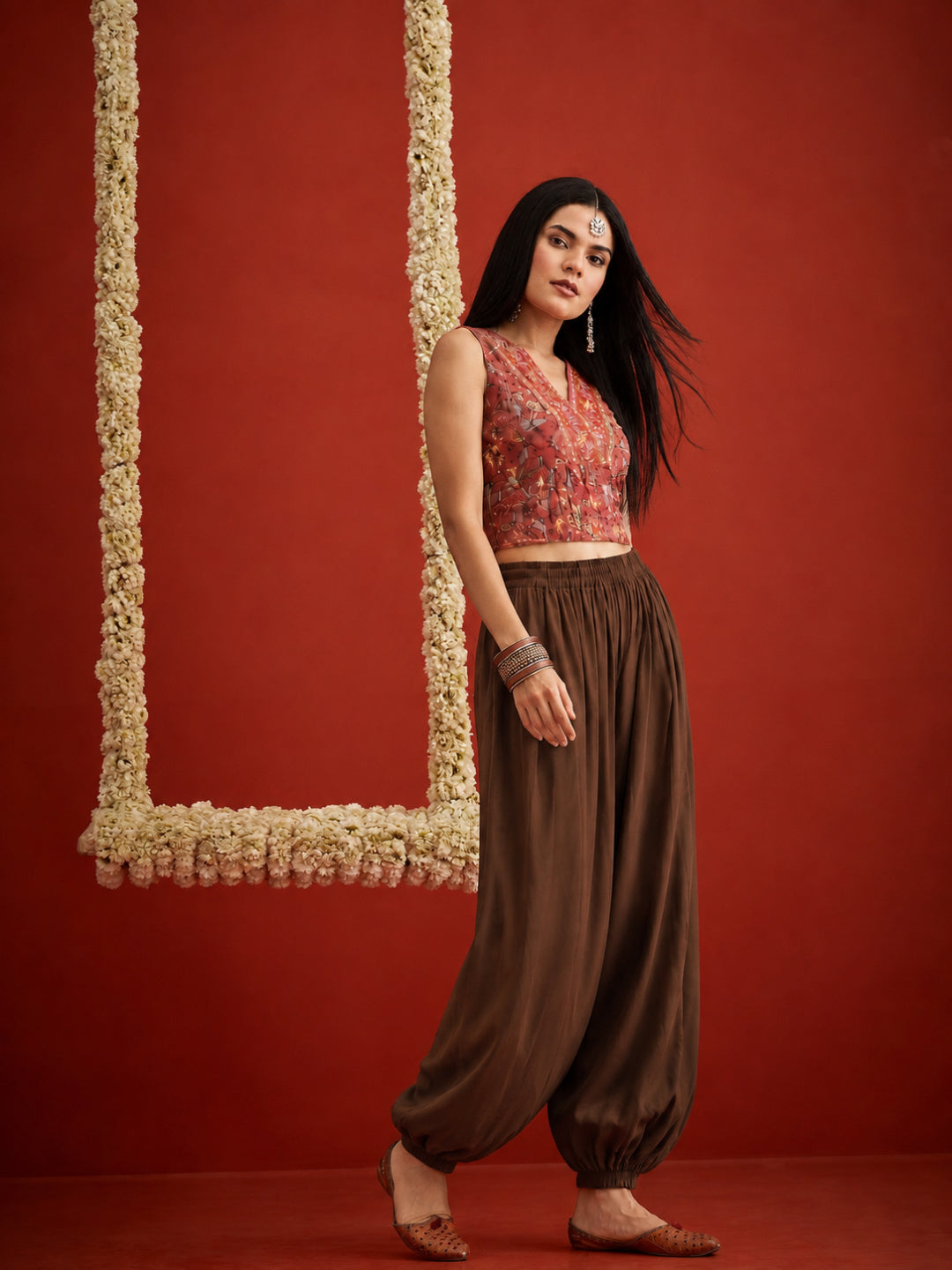 Solid Rayon Balloon Pant