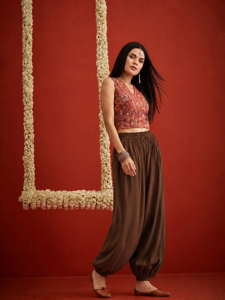 Solid Rayon Balloon Pant