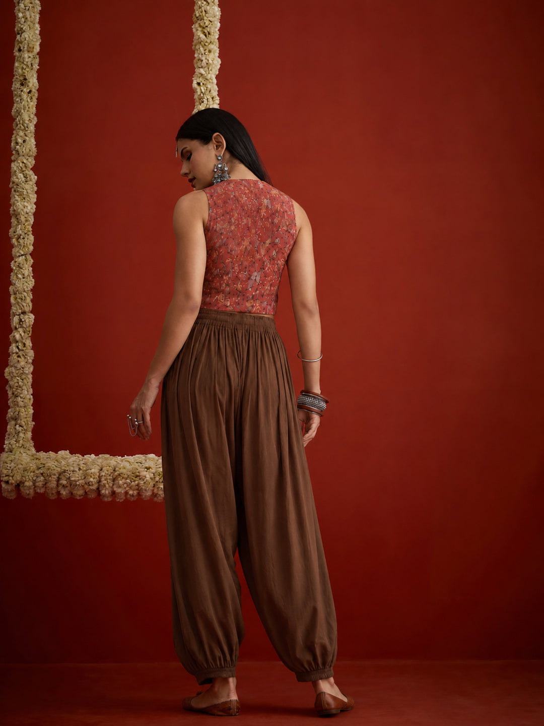 Solid Rayon Balloon Pant