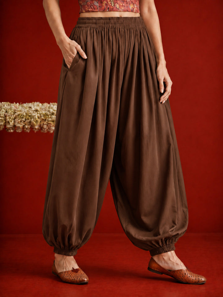 Solid Rayon Balloon Pant