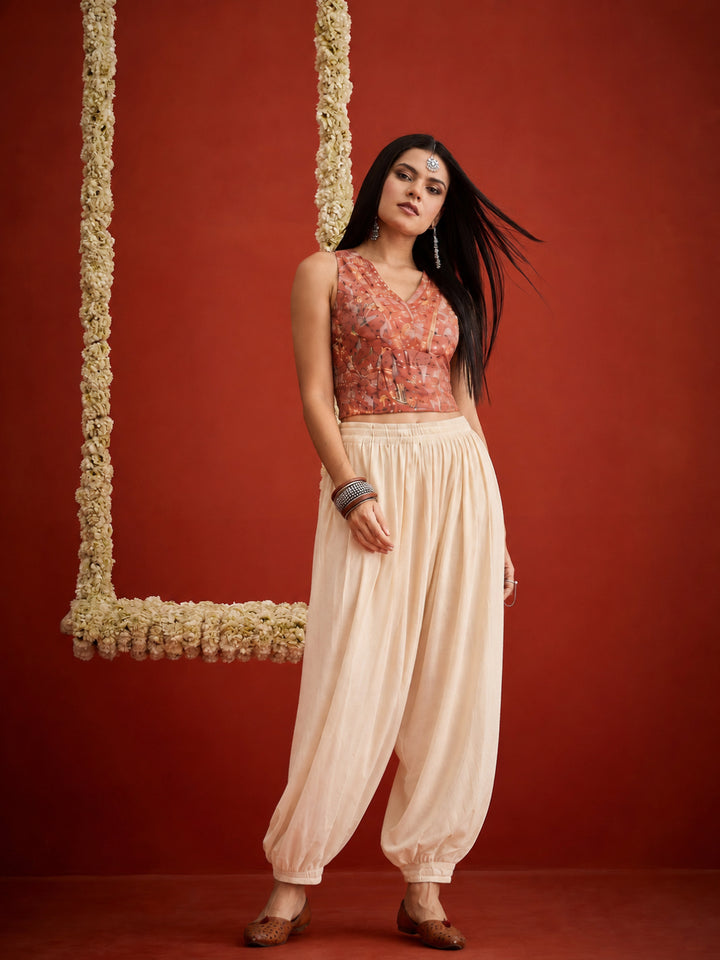 Solid Rayon Balloon Pant