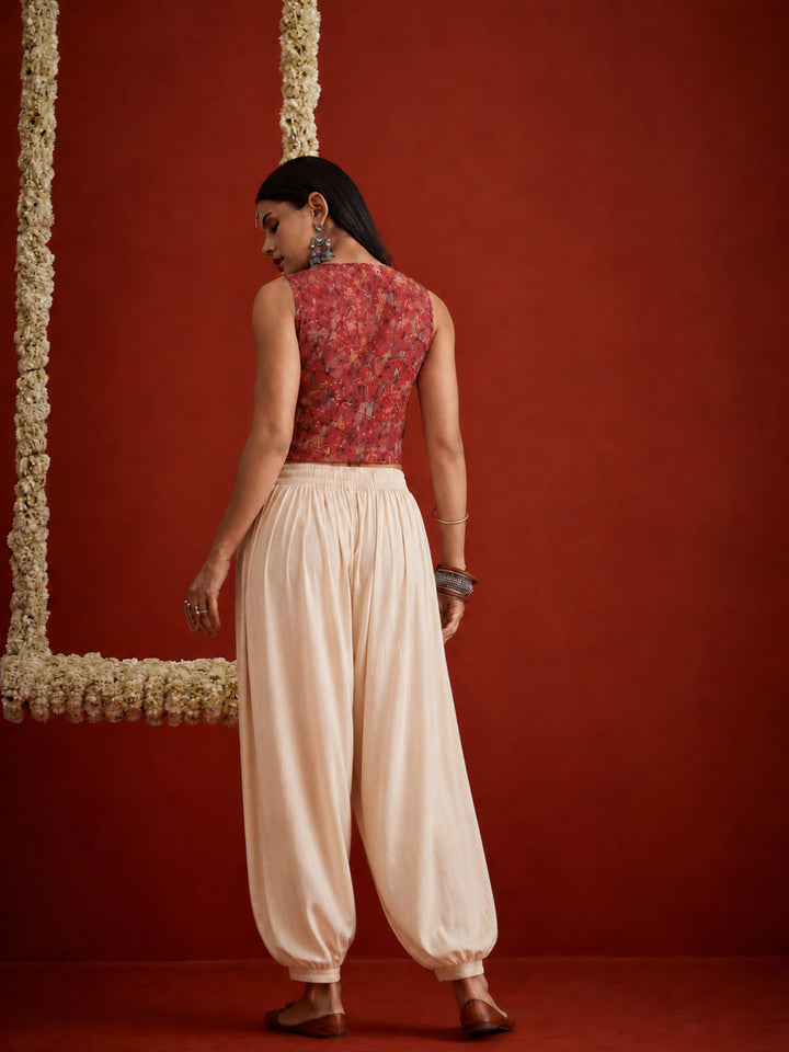 Solid Rayon Balloon Pant