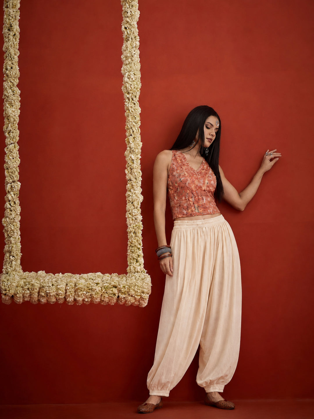 Solid Rayon Balloon Pant