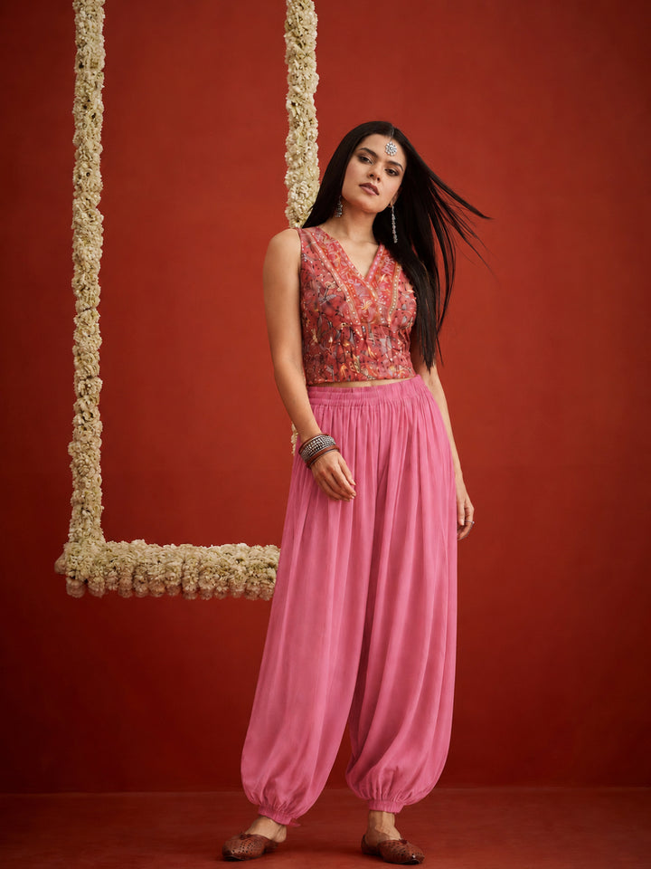 Solid Rayon Balloon Pant