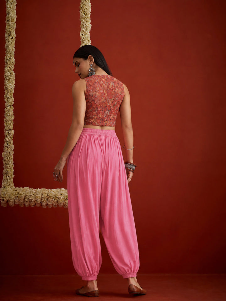 Solid Rayon Balloon Pant