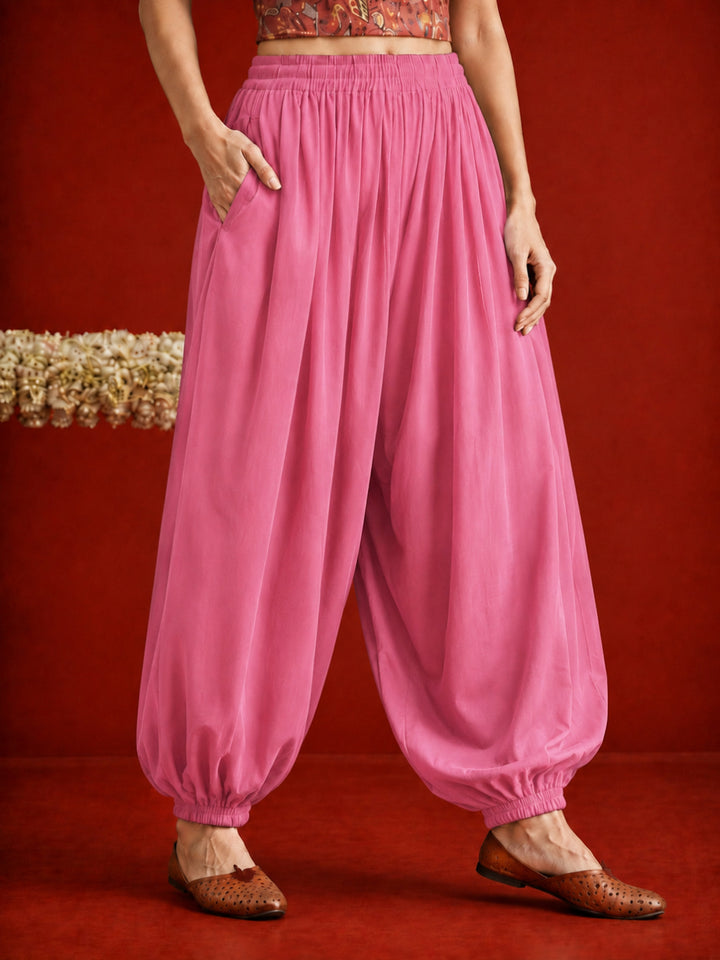 Solid Rayon Balloon Pant