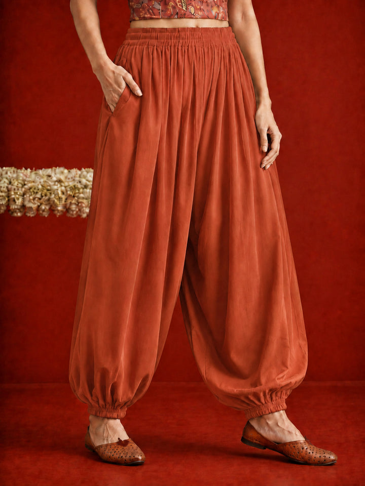 Solid Rayon Balloon Pant