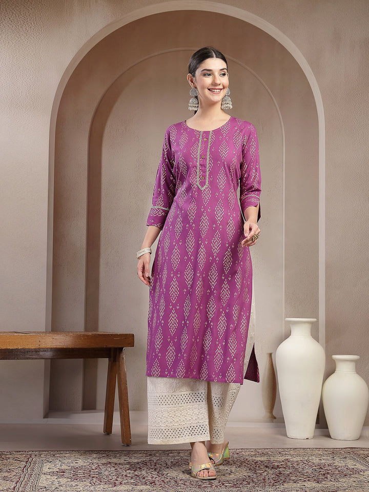 Ikat Printed Rayon A-line Kurta