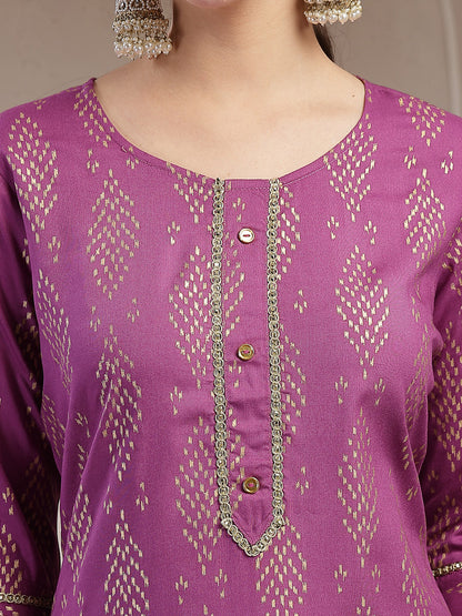Ikat Printed Rayon A-line Kurta