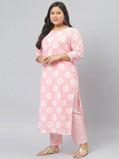 Women Printed Cotton Straight Kurta Pant Dupatta Set (Pre-Order)