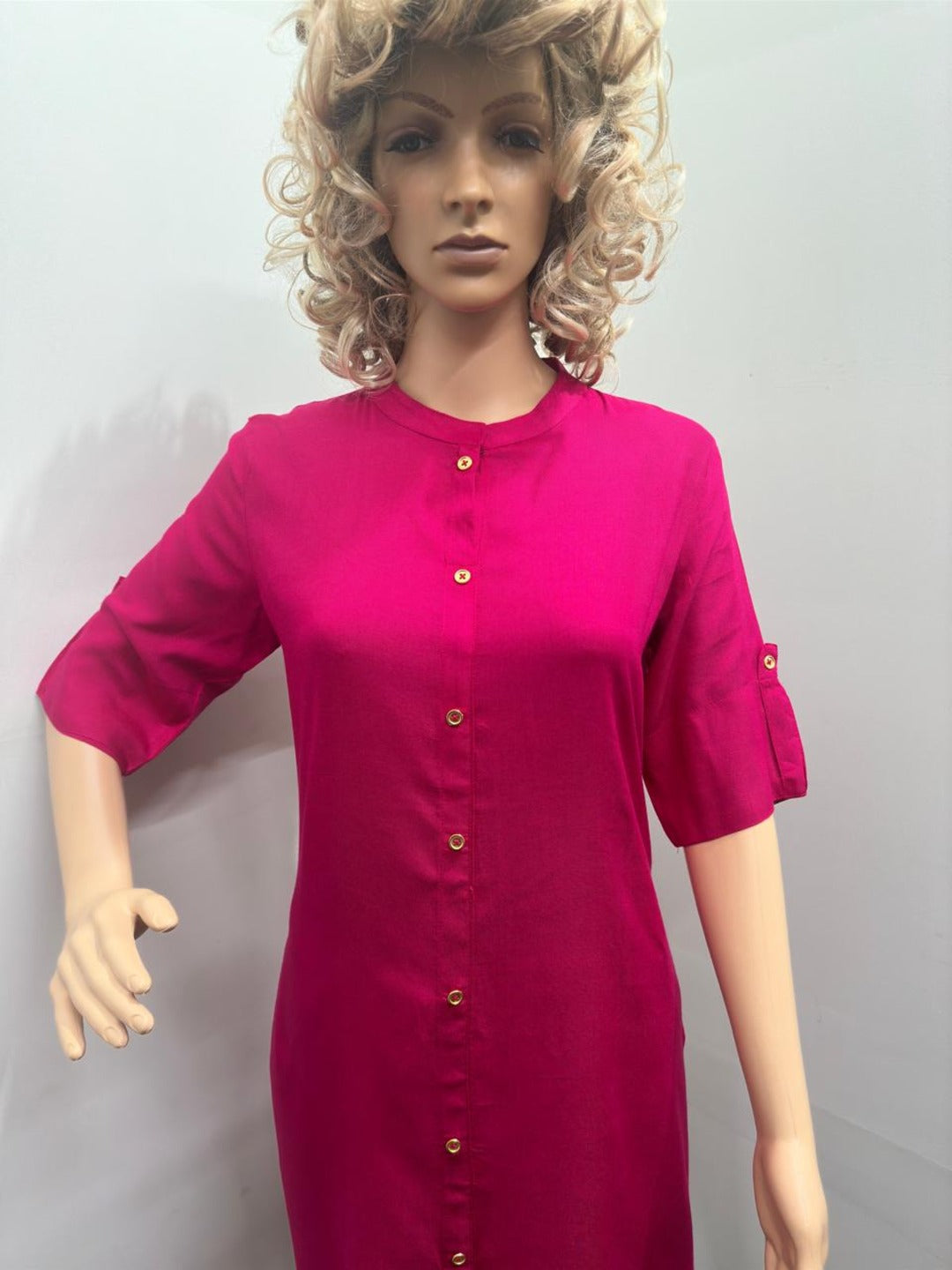 Pink Plain Kurti