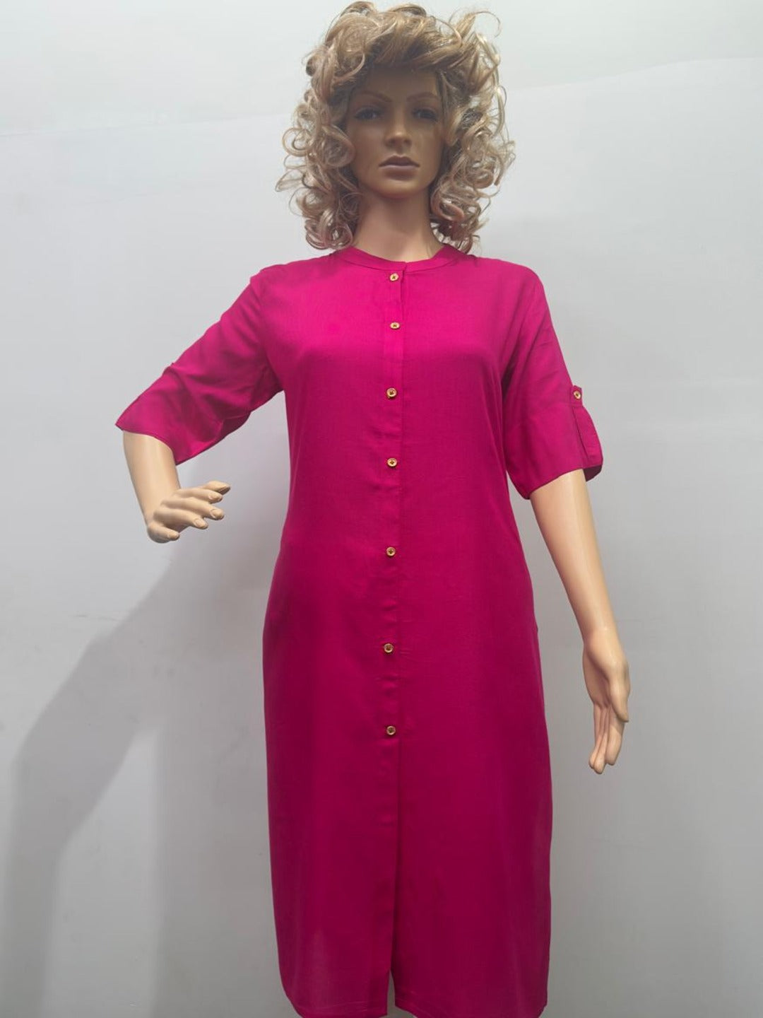 Pink Plain Kurti