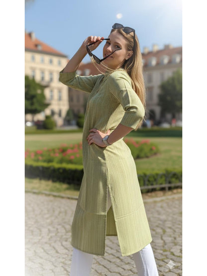 Cotton Kurti With One Pocket