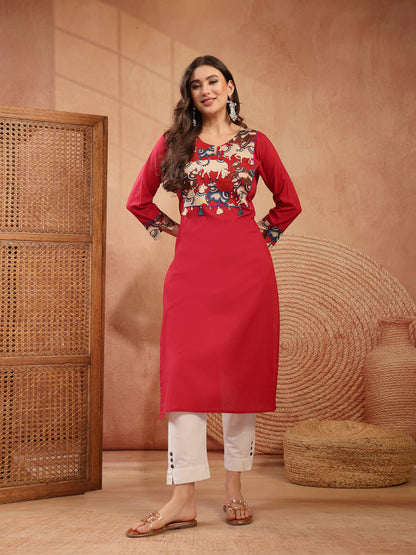 Solid Rayon Straight Kurta