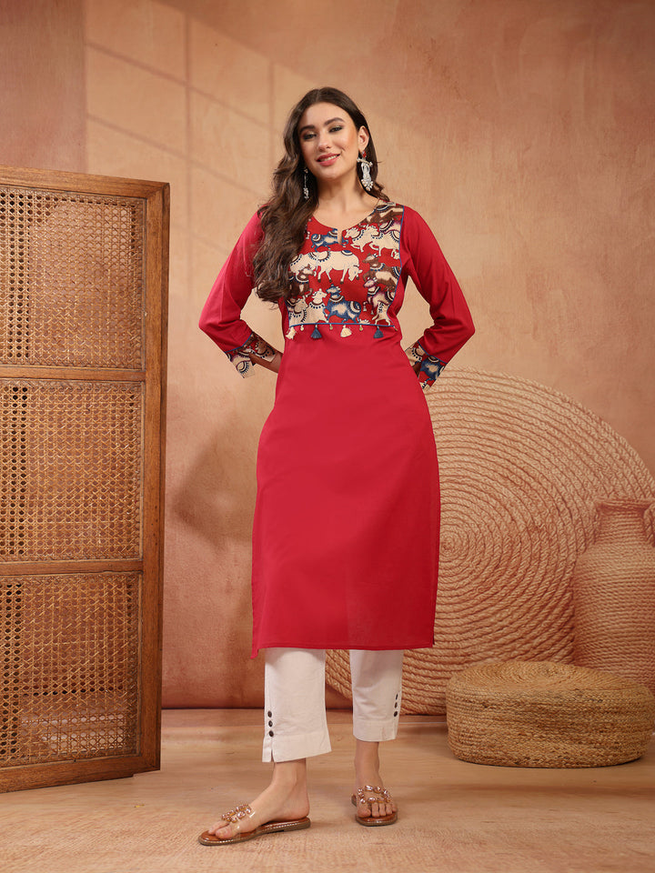 Solid Rayon Straight Kurta