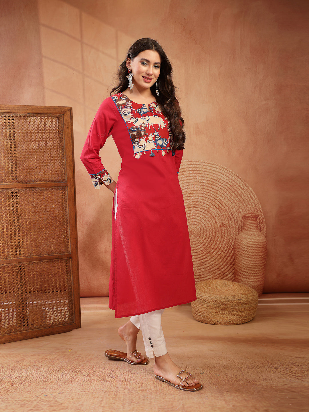 Solid Rayon Straight Kurta