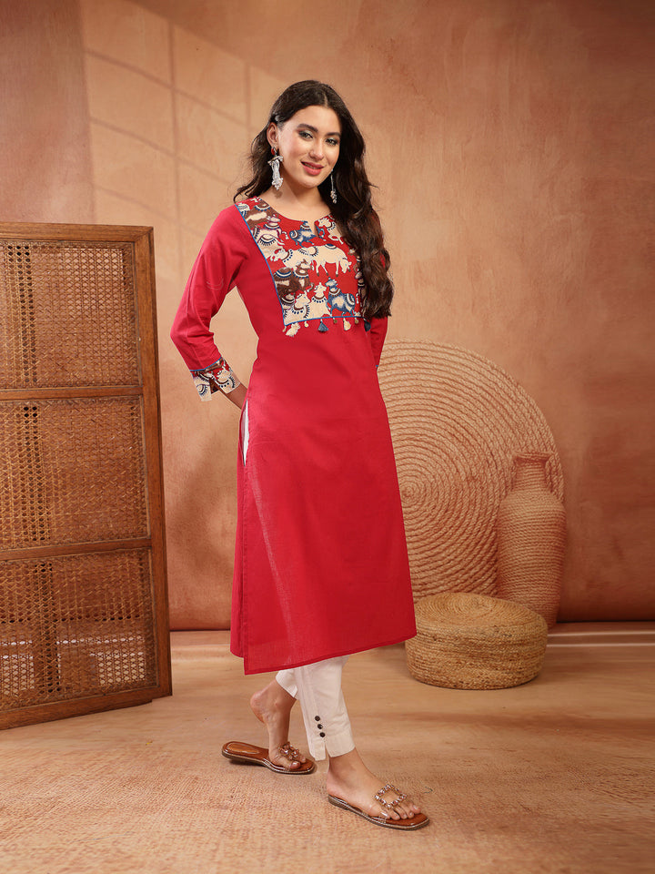 Solid Rayon Straight Kurta