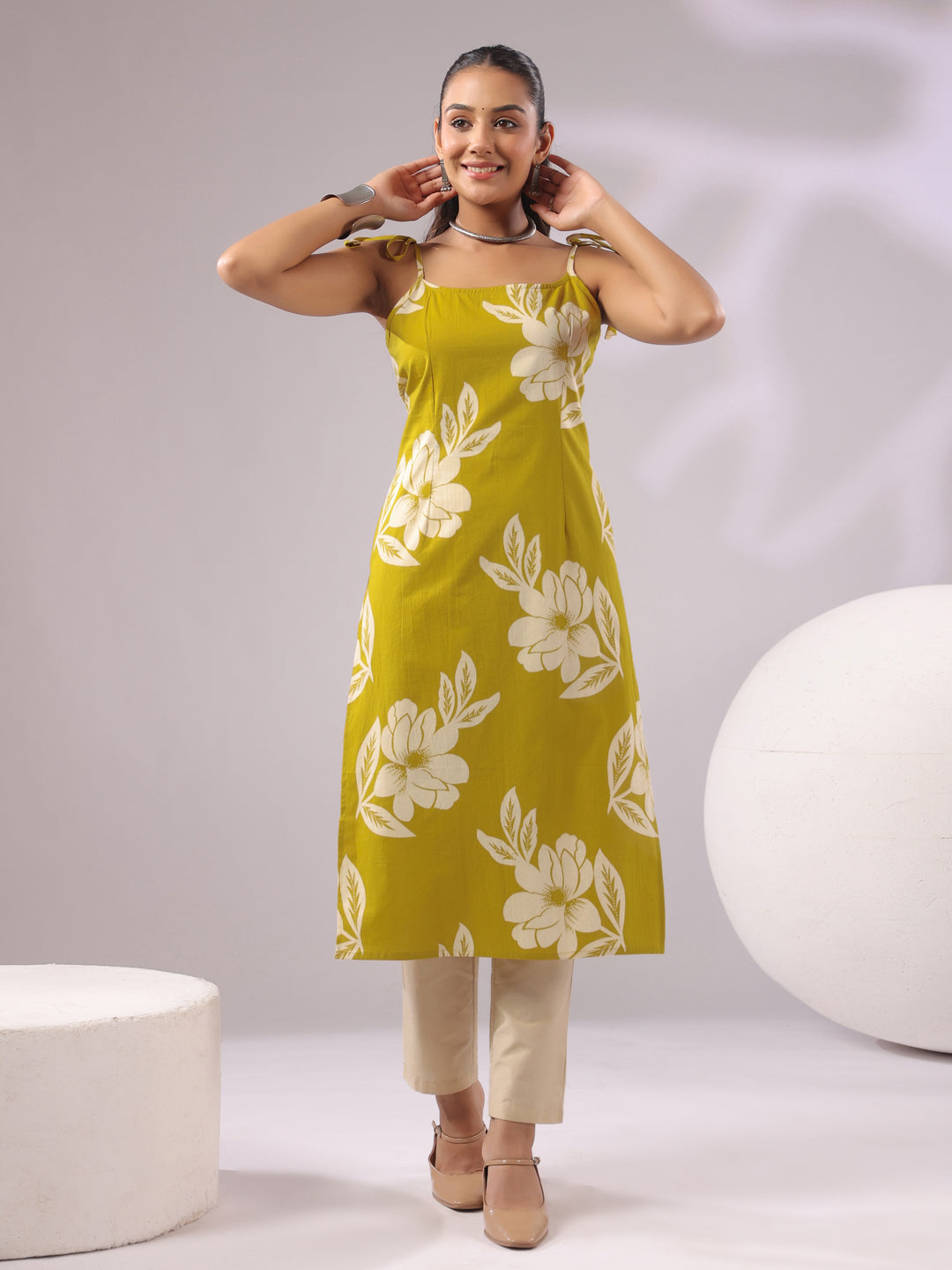 Cotton Printed Sleeveless Kurtas