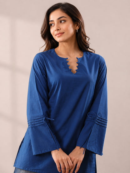 Cotton Solid Long Sleeves Kurti