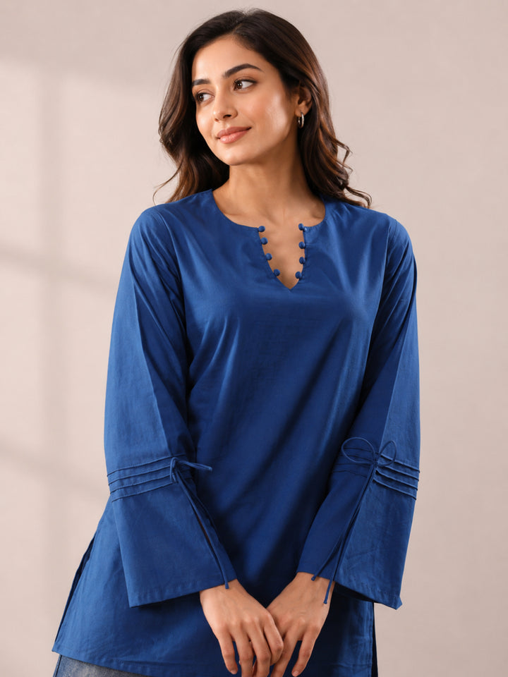 Cotton Solid Long Sleeves Kurti