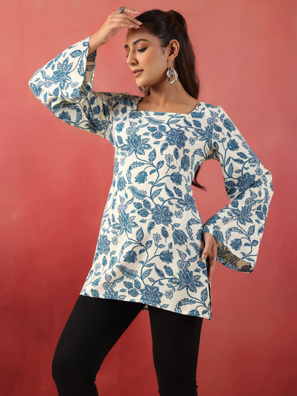 Viscose Rayon Printed Long Sleeves Kurtis