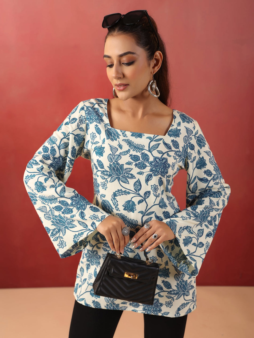 Viscose Rayon Printed Long Sleeves Kurtis