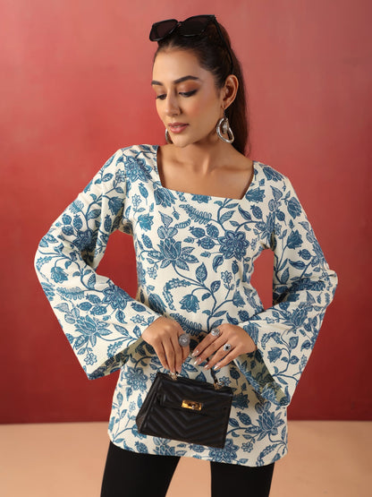 Viscose Rayon Printed Long Sleeves Kurtis