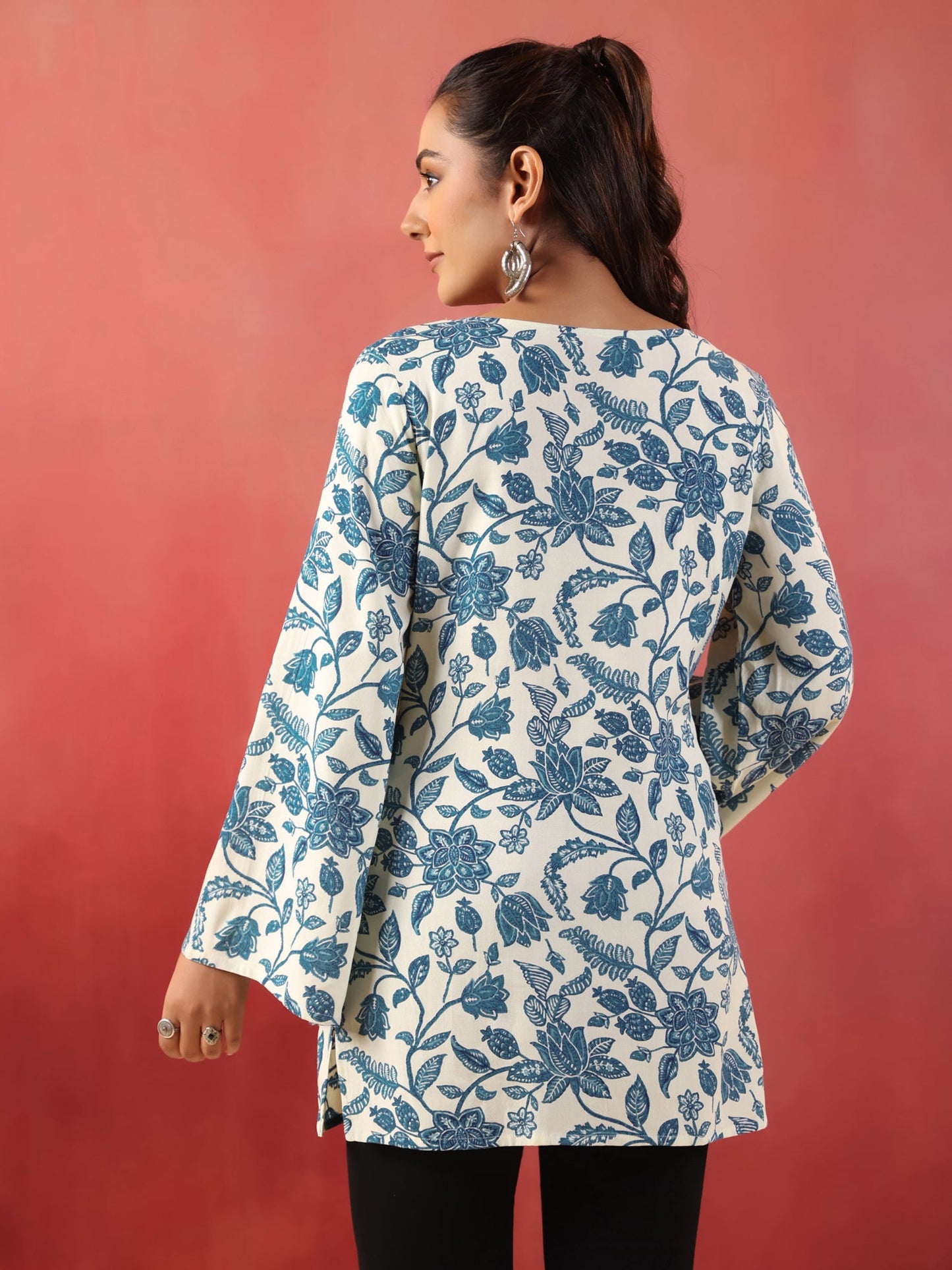 Viscose Rayon Printed Long Sleeves Kurtis