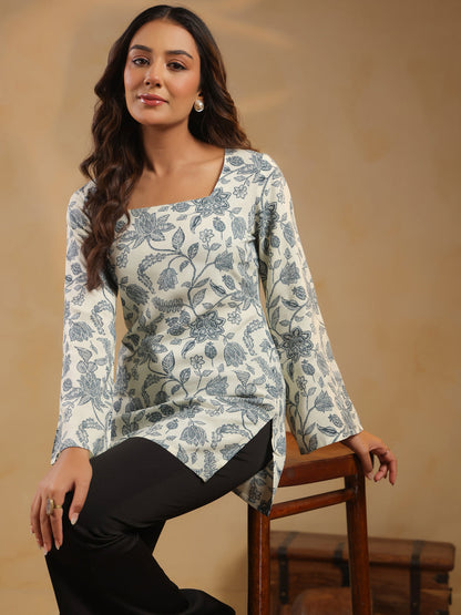 Viscose Rayon Printed Long Sleeves Kurtis