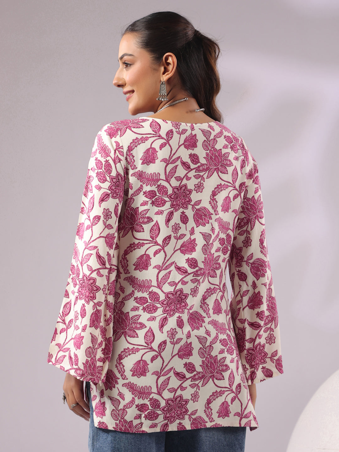 Viscose Rayon Printed Long Sleeves Kurtis