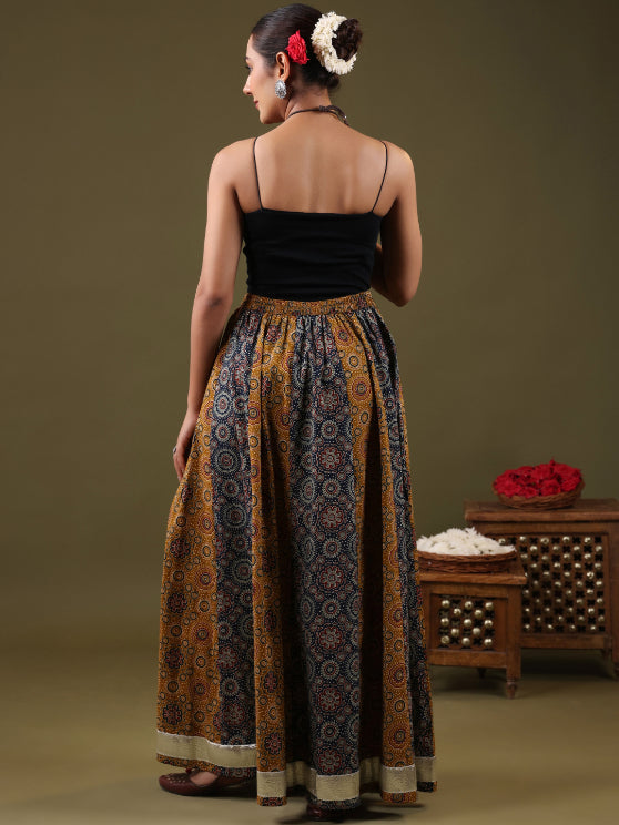 Printed Flared Maxi Skirt