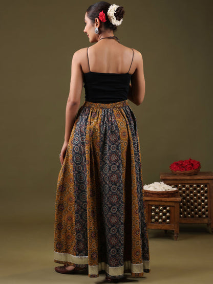 Printed Flared Maxi Skirt