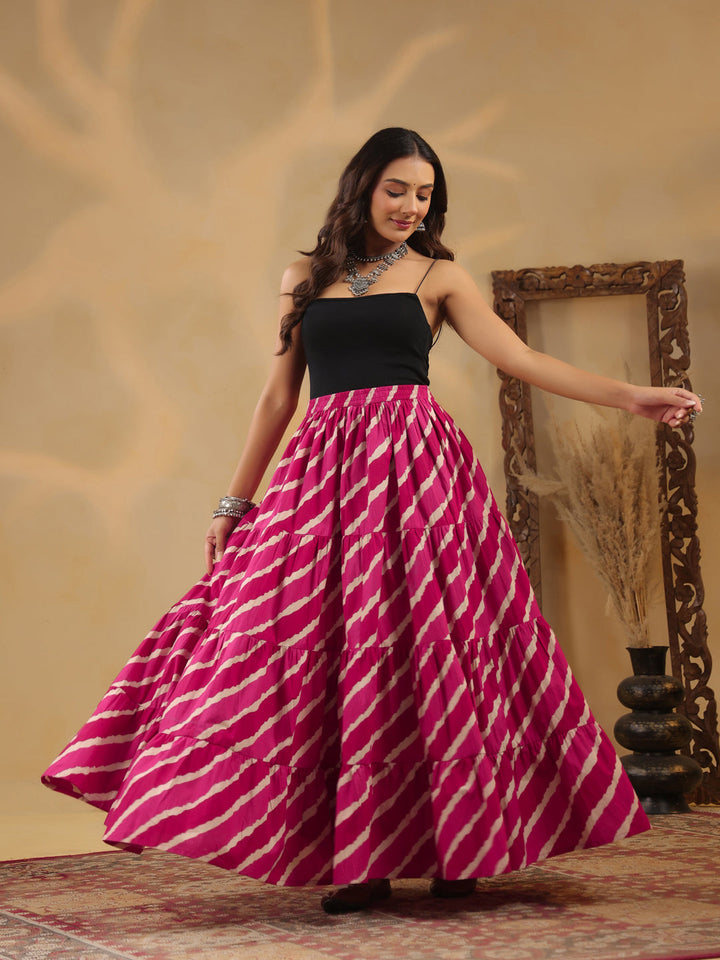 Printed Flared Maxi Skirt