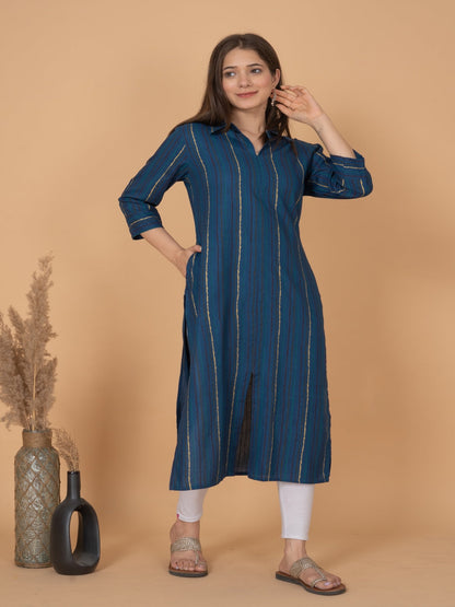 Collared Aline Printed Kurti For Women