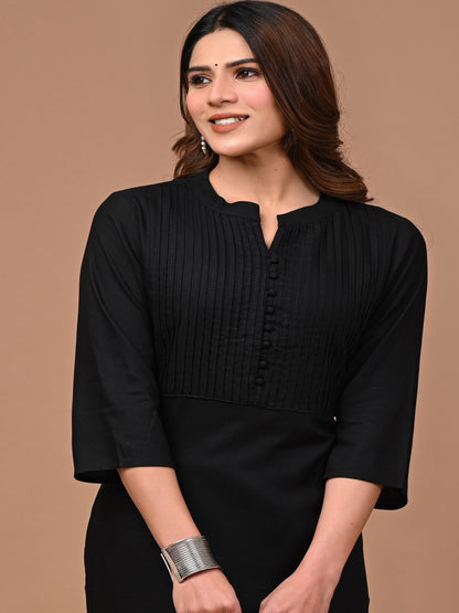 Black Printex Kurti For Women