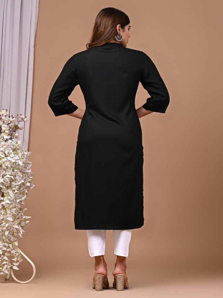 Black Printex Kurti For Women