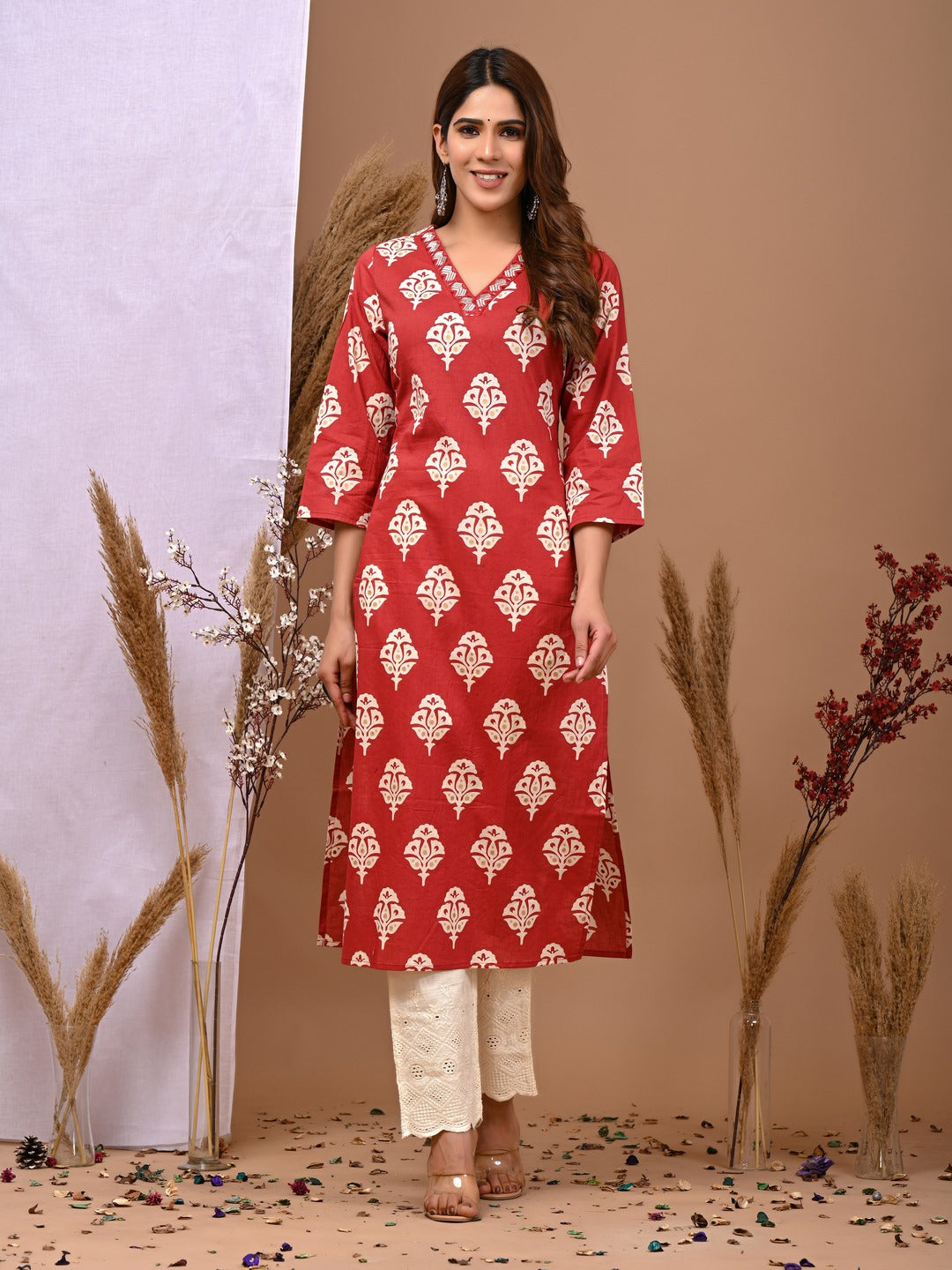 Rimeline maroon cotton printed kurti – wholesale manufacturer &amp; exporter from India