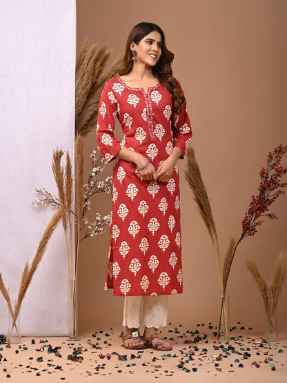 Printed Cotton Kurti For Women