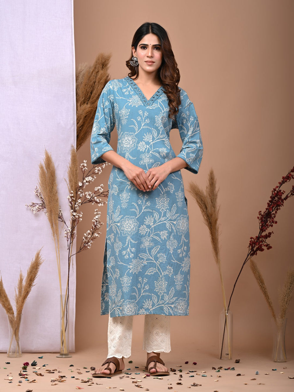 Rimeline green cotton printed kurti – wholesale manufacturer & exporter from India