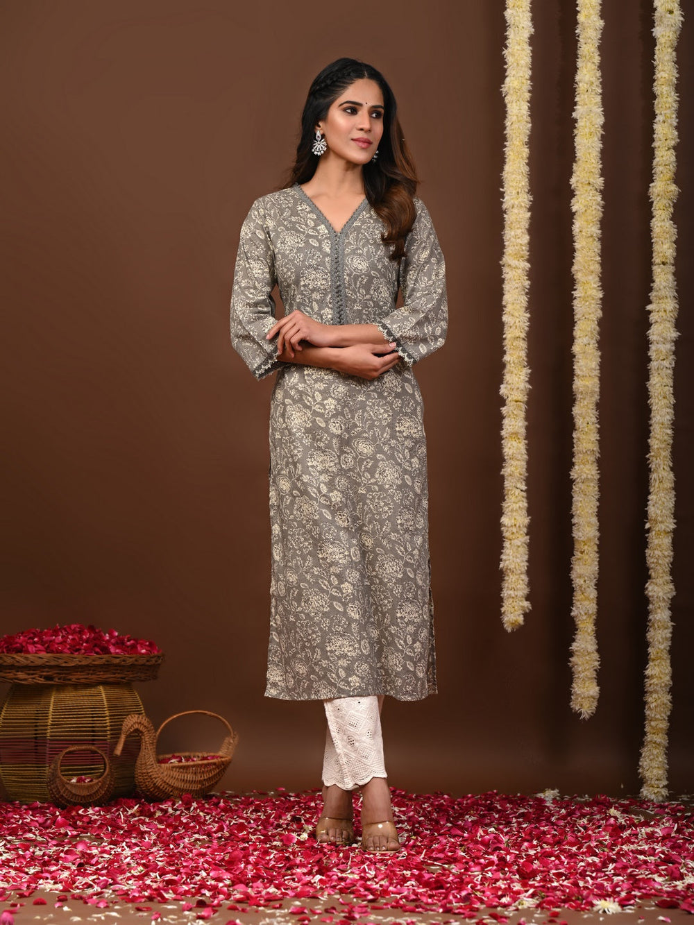 Rimeline grey printed kurti – wholesale manufacturer & exporter from India