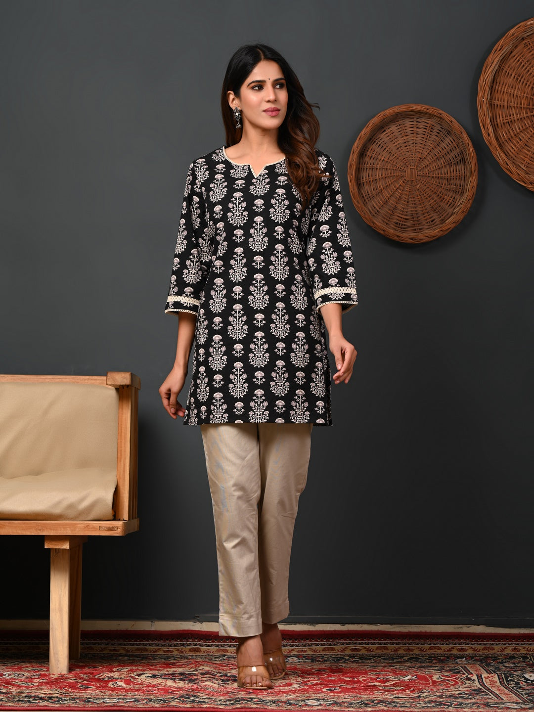 Rimeline black printed kurti – wholesale manufacturer &amp; exporter from India