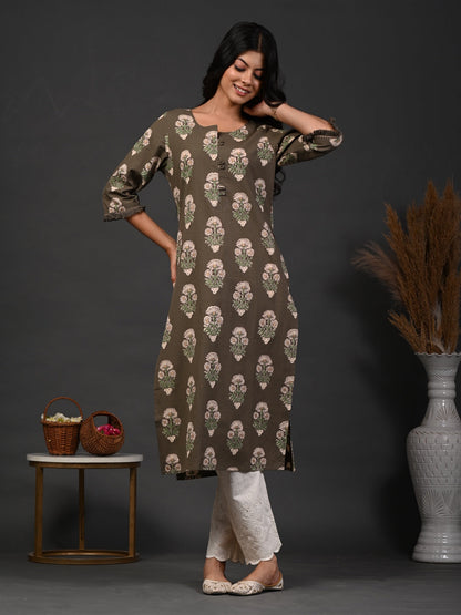 Rimeline grey printed kurti – wholesale manufacturer & exporter from India