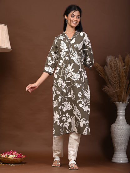 Rimeline grey printed kurti – wholesale manufacturer & exporter from India