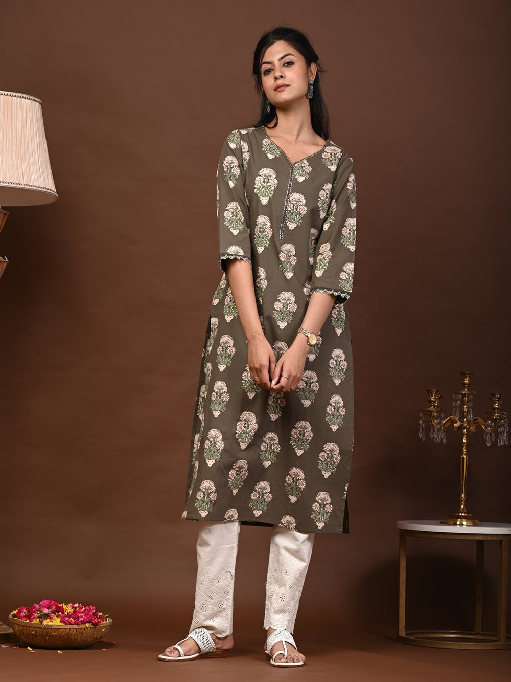 Rimeline grey printed kurta – wholesale manufacturer & exporter from India