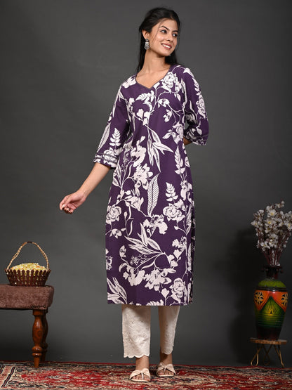 Rimeline burgundy printed kurti – wholesale manufacturer & exporter from India