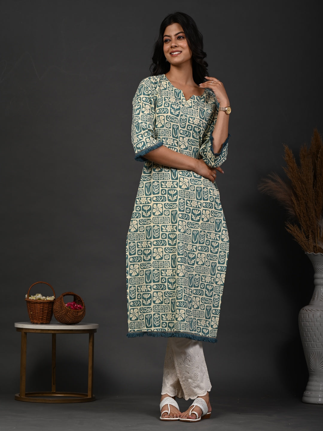 Rimeline green printed kurti – wholesale manufacturer &amp; exporter from India
