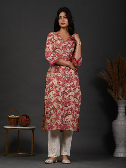 Rimeline pink printed kurti – wholesale manufacturer & exporter from India