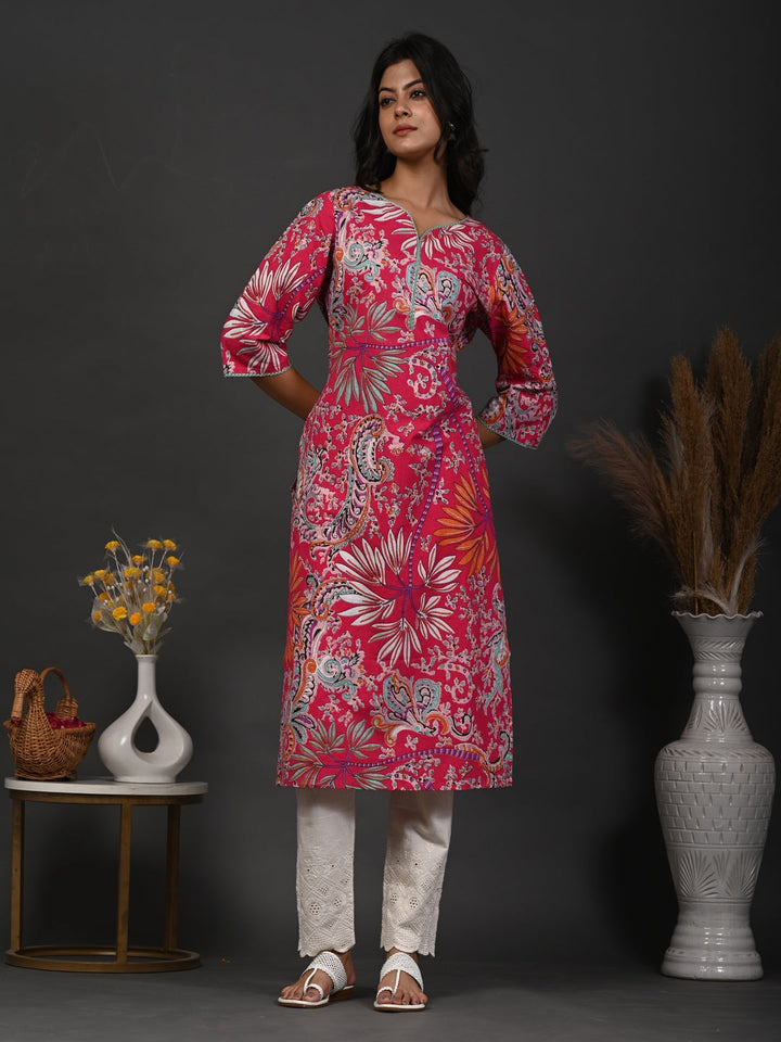 Rimeline pink printed kurti – wholesale manufacturer &amp; exporter from India